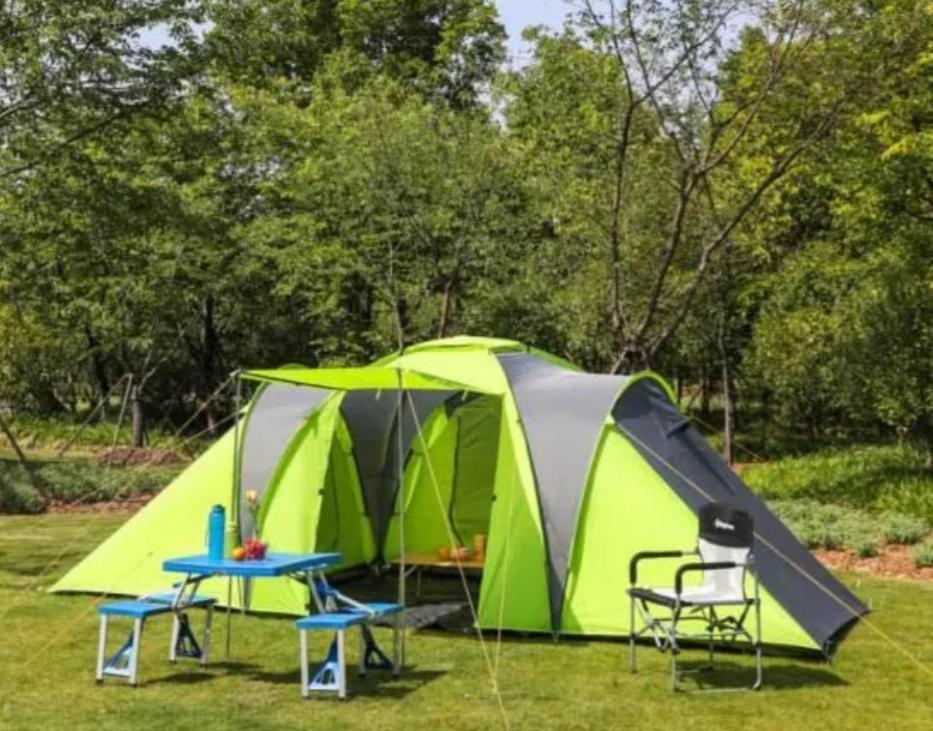 Les Hortensias grande tente familiale deux chambres et séjour vue mer sur camping nature Plestin-les-Grèves Exterior foto