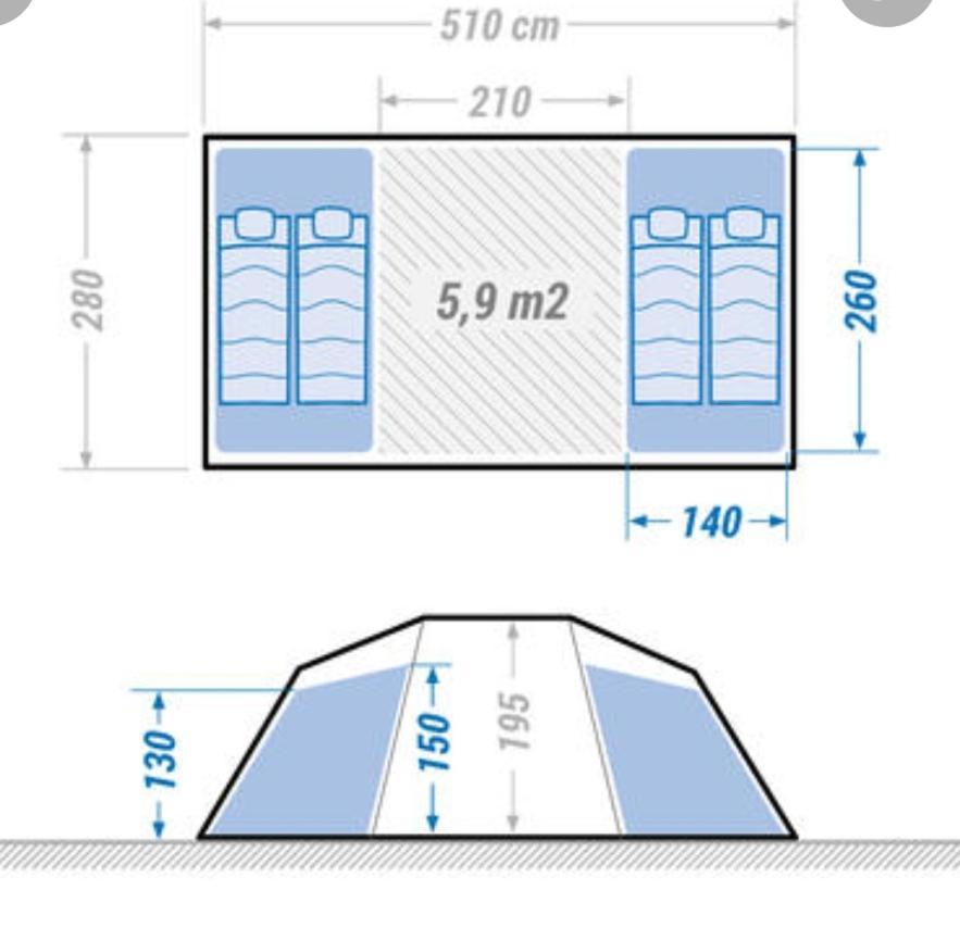 Les Hortensias grande tente familiale deux chambres et séjour vue mer sur camping nature Plestin-les-Grèves Habitación foto